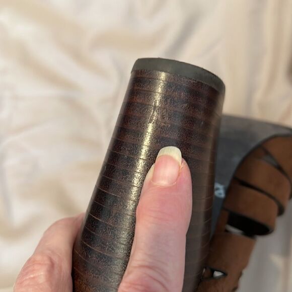 Carlos Santana Polly size 9.5 fabric zip back heeled sandals GUC No box - Picture 10 of 16